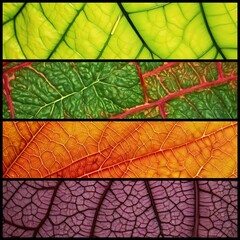 Leaves macro banners composition, design wall decor