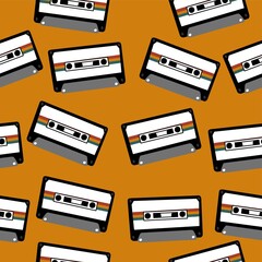 seamless pattern with cassette tape