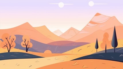Fototapeta na wymiar view of desert background illustration