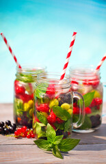 Glass of natural berry lemonade