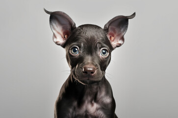 small American Hairless Terrier puppy on a light background