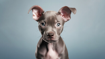 small American Hairless Terrier puppy on a light background