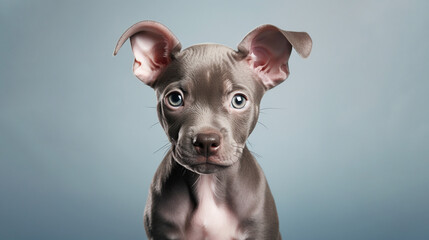 Fototapeta premium small American Hairless Terrier puppy on a light background