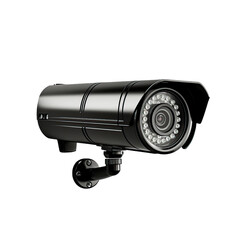 Security black camera isolated on white or transparent background.