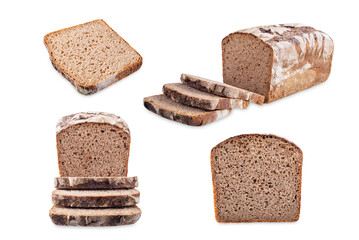 Rye bread on a white isolated background