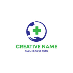 Obraz premium Medicare logo idea, health care logo. call for medicine logo