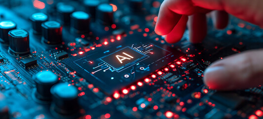 Digital technology AI : Electronic circuit boards and 