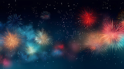 Fototapeta premium Fireworks background for celebration, holiday celebration concept