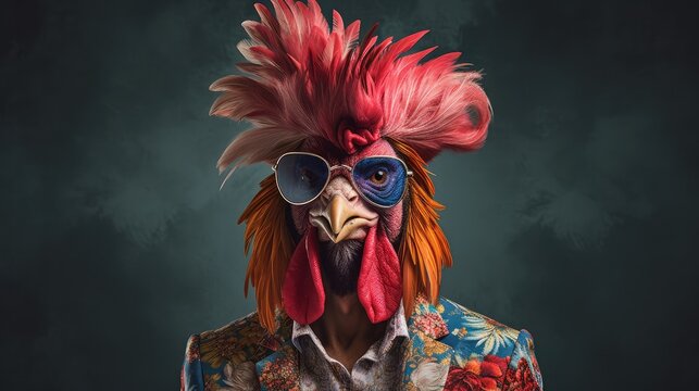 Humorous, meme-inspired image of a rooster