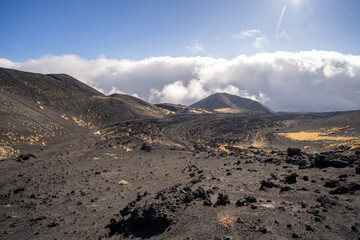 Etna volcano, cloudy day