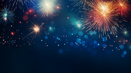 Fototapeta premium Fireworks background for celebration, holiday celebration concept