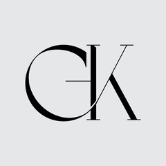 Initial Letter GK Logo Design Creative Elegant Style