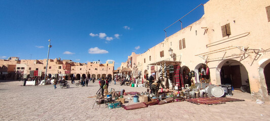 Market square in the city center of Ghardaia, a must-see place where rugs ,local crafts, and...