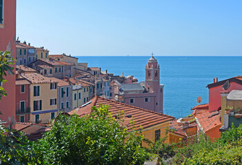 Tellaro, one of the most beautiful villages in Italy, in the bay of the poets in La Spezia,...