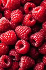 Full frame image of fresh raspberries - Generative AI