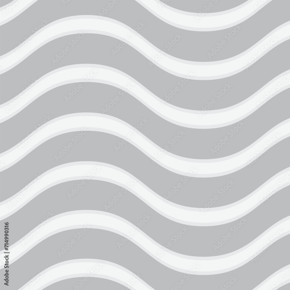 Poster abstract modern grey smooth wave line pattern on white.
