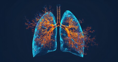 A 3D Anatomical Illustration of the Human Lung Generative AI