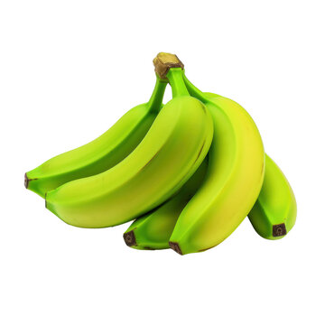 Bunch of platanos on transparent background. 