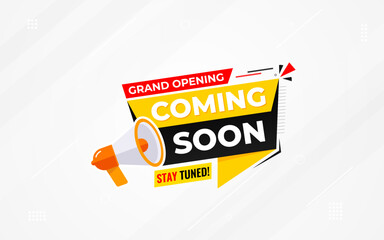 Coming Soon Sale Banner vector template. Grand Opening sale banner vector graphic design background