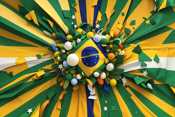 Bandeiras do brasil, 7 de setembro Brazilian flag Creative illustration design.