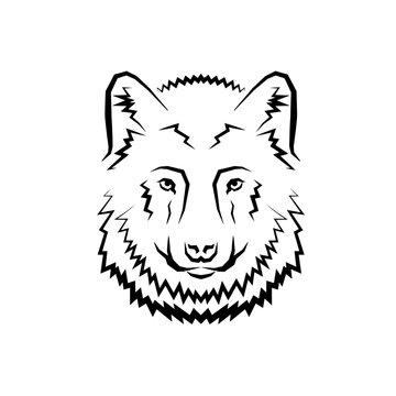 Wolf - line art logo