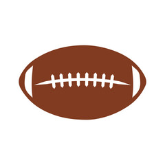 Football clip art design on plain white transparent isolated background for card, shirt, hoodie, sweatshirt, apparel, card, tag, mug, icon, poster or badge