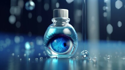 glaucoma eye drops blue bottle Ai Generative