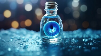 glaucoma eye drops blue bottle Ai Generative - obrazy, fototapety, plakaty