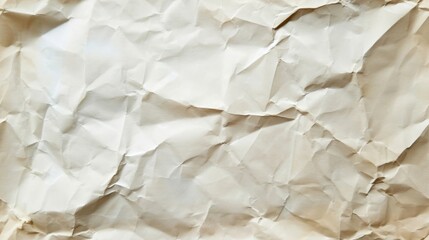 Obraz premium Crumpled old brown paper texture, filling the frame.