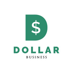 Initial Letter D Dollar Icon Logo Design Template