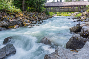 majestic mountain river with mountain background in Vancouver, Canada