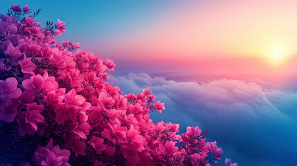 From light blue to rich fuchsia: a gradient background creates visual magic and brightness