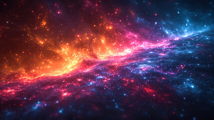 The background of Cosmos, where the game of light on the surface of space objects creates a visual - obrazy, fototapety, plakaty