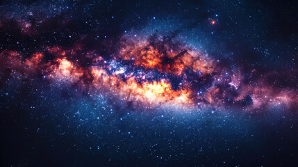 Naklejka premium The dark cosmic background, where constellations and cosmic dust create a feeling of incomprehensi