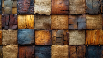 The textile background of wood fibers, like a natural puzzle, creates a feeling of visual harmony