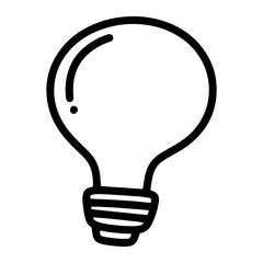Doodle Idea bulb light line elements hand drawn