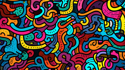 Abstract seamless doodle background, artistic background