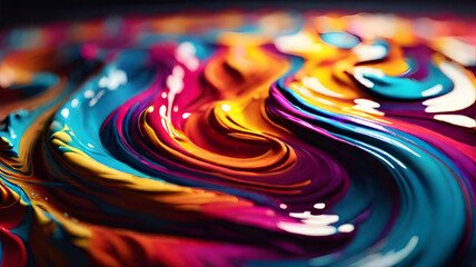 Ink wave Symphony: An Experiment in Vibrant Abstract Backgrounds. - obrazy, fototapety, plakaty