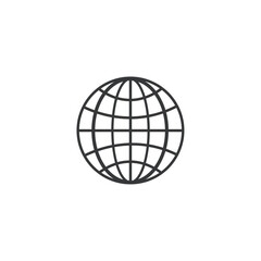 Globe minimal outline icon on a white background
