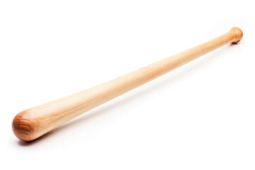 Wooden Baseball Bat on White Background