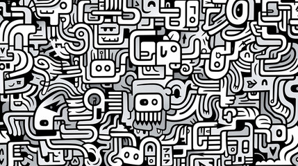 Abstract seamless doodle background, artistic background