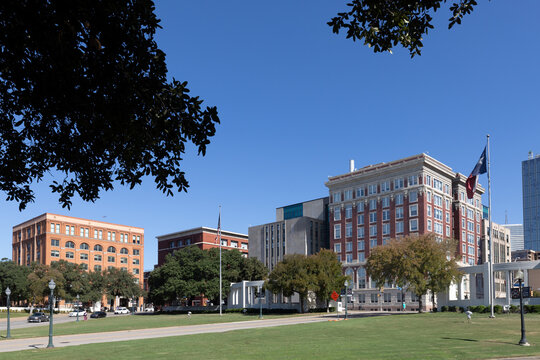 view at the dealey place in Dallas, the place of the assassination of John f. Kennedy in Dallas