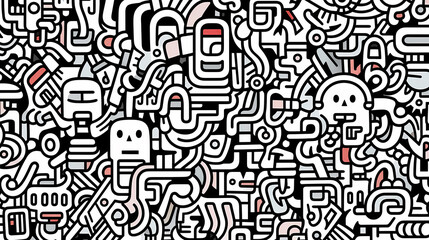 Abstract seamless doodle background, artistic background