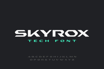 Fototapeta na wymiar Futuristic Tech Font Vector Stylish Design Look. Cyber Robot Future Technology Type.