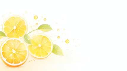 Fresh oranges glisten with dewdrops like golden jewels water color, cartoon, hand drawing, animation 3D, vibrant, minimalist style. ai generated.
