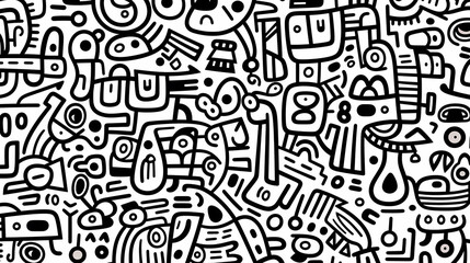 Abstract seamless doodle background, artistic background