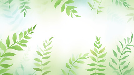 A leafy green fern background is a metaphor for the beauty and resilience of the natural world. water color, cartoon, hand drawing, animation 3D, vibrant, minimalist style. ai generated.