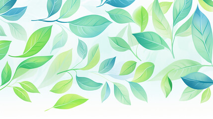 A pile of verdant leaves with veins and crumpled surface forming a full-frame backdrop water color, cartoon, hand drawing, animation 3D, vibrant, minimalist style. ai generated.