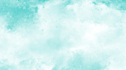 Mint abstract watercolor texture background. Green watercolour brush splash pattern. Pastel color background in paper art style. Vector turquoise illustration design