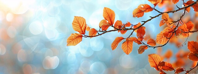 Fall Leaves on a Branch Generative AI